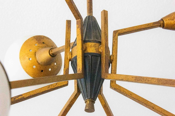 Image 1 of Lampadario italiano a globo opalino