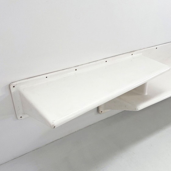 Image 1 of Grande parete attrezzata in fibra di vetro in stile spaziale con scrivania e panca o scaffali, anni '70