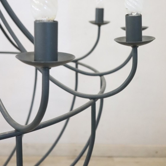 Image 1 of Lampadario vintage di grandi dimensioni in ferro a forma di palloncino, 12 lampadine