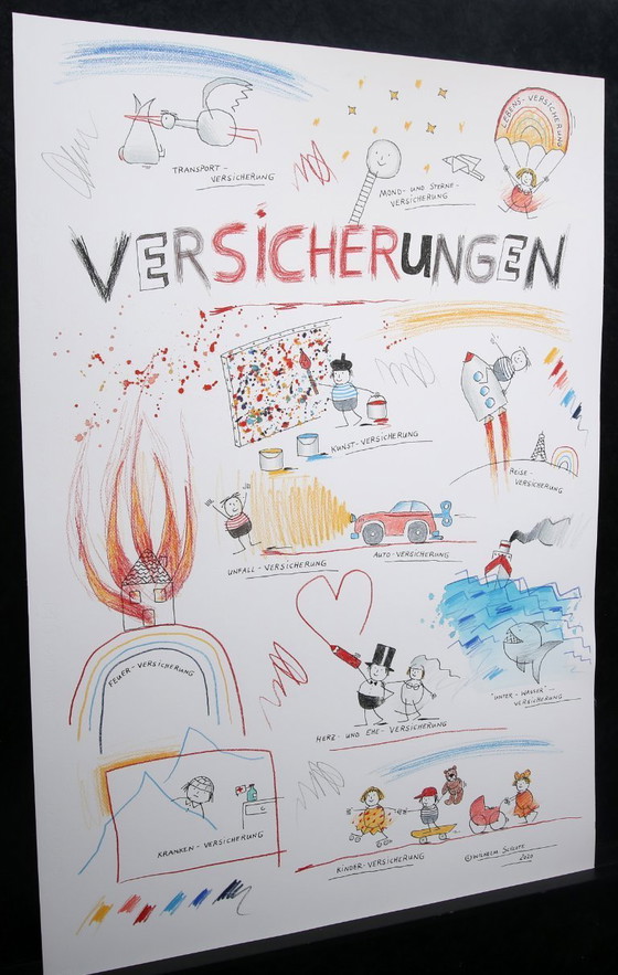Image 1 of Schlote, Wilhelm - Assicurazioni - Disegno originale - firmato UNIKAT