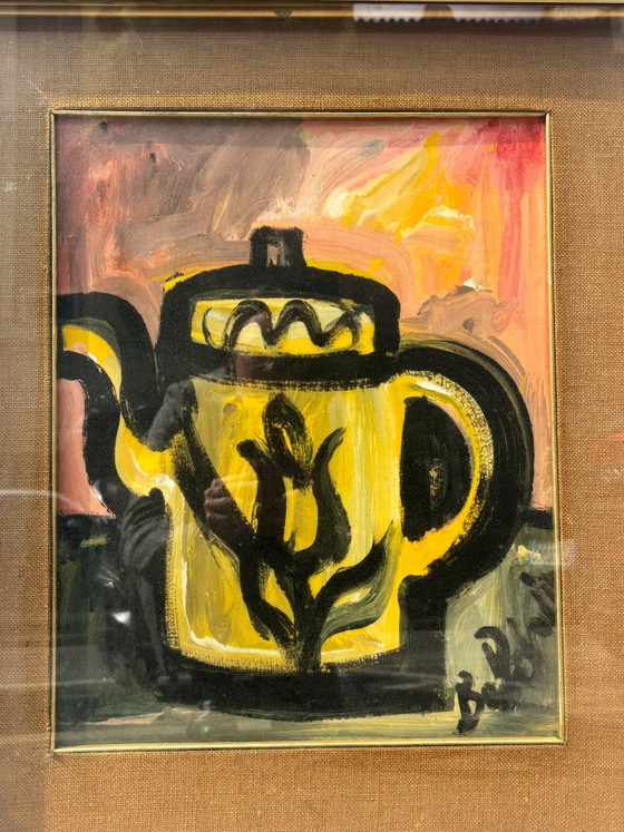 Oil Painting on Canvas Still Life with Coffee Pot by Gustavo Boldrini, 70s – Paintings & Drawings (photo 2 of 10)