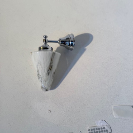 Image 1 of Wall lamp with pointed glass marbled shade
