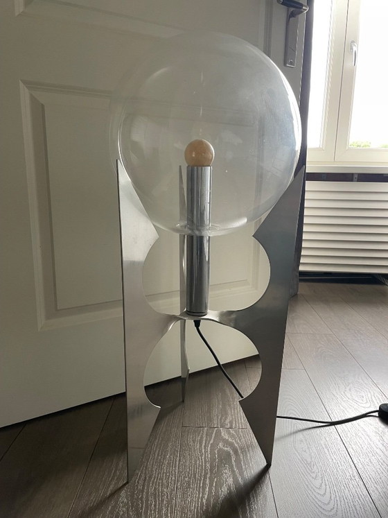 Space age Floor light - 60s/70s beautiful vintage lamp – Aluminium, Glass (photo 5 of 5)