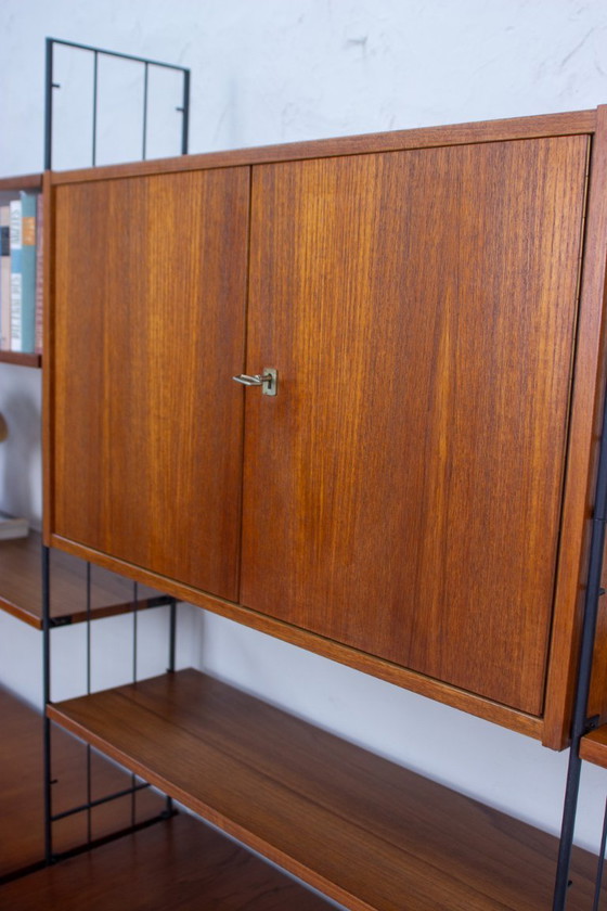 Image 1 of Vintage teak string shelf sideboard highboard 60s