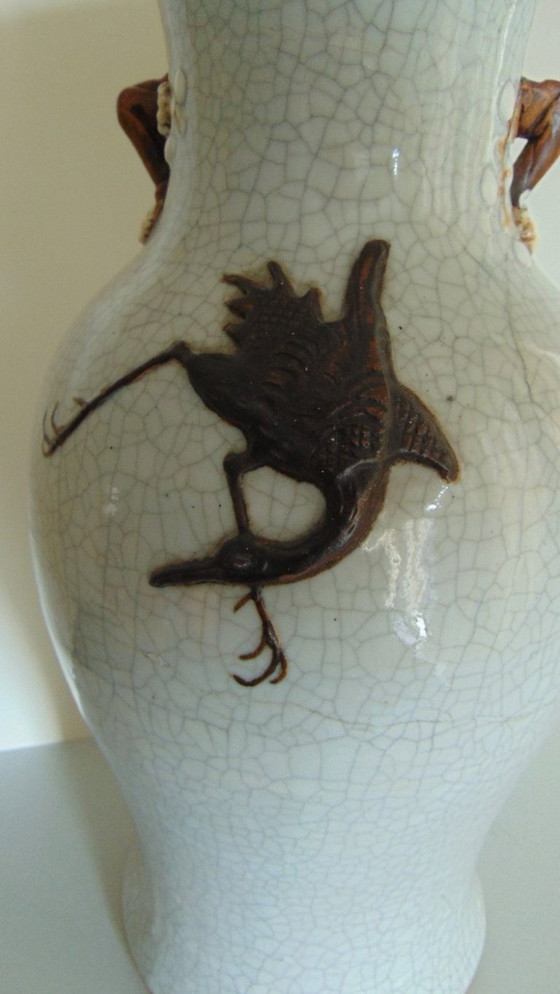 Image 1 of Große Vase aus Craquelé-Ware aus Nanking, 19.
