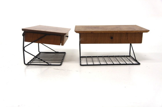 Image 1 of Set aus 2 Teakholz-Wandregalen, Schweden, 1950