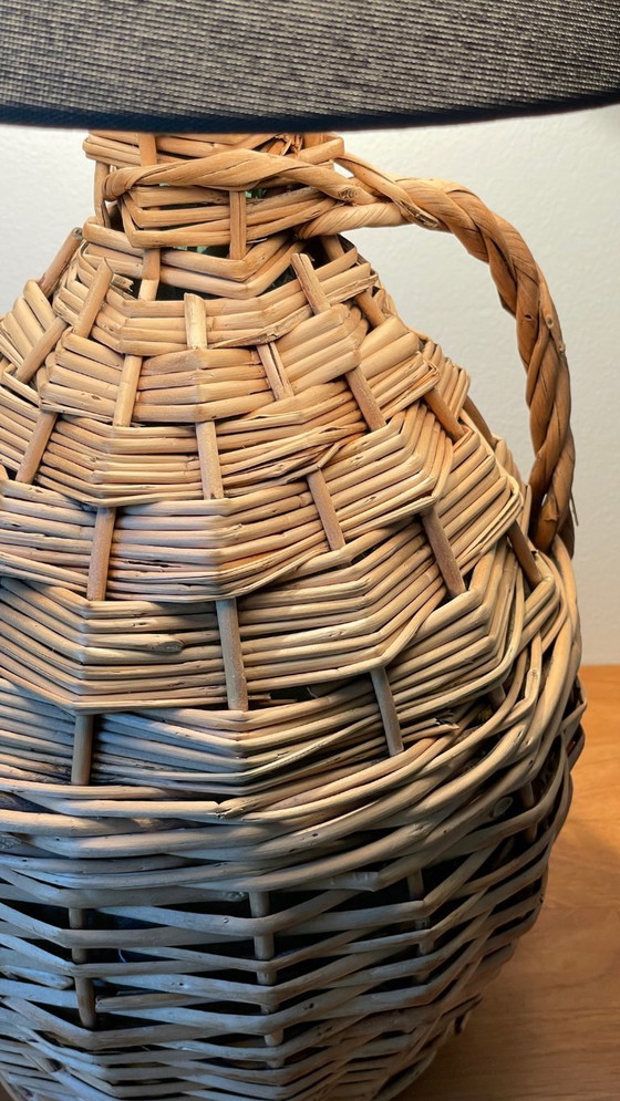 Lampada VINTAGE Dame Jeanne in Rattan – Lampade da tavolo, Tela (photo 7 of 17)