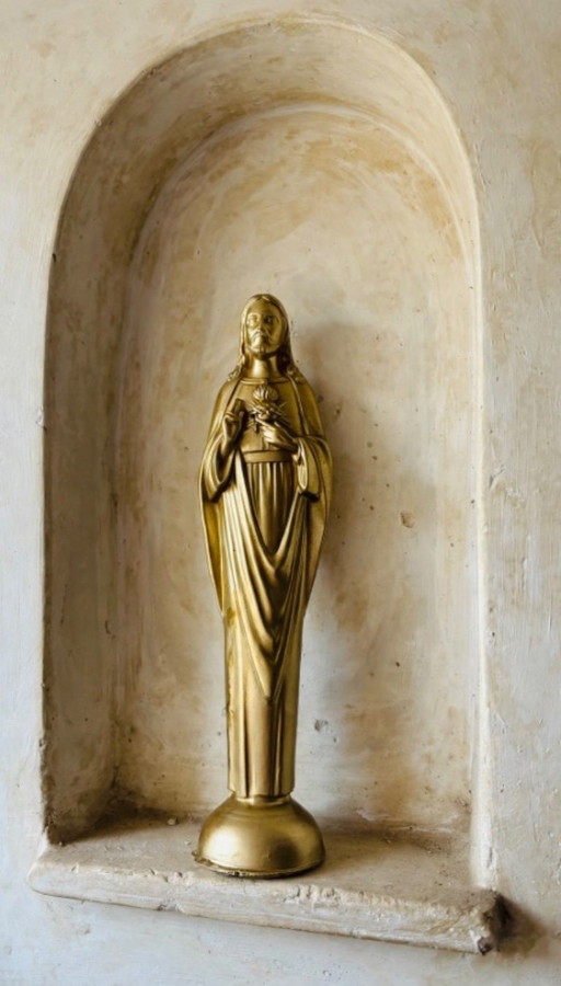 Piccola statuetta religiosa dorata – decoratieve objecten, Plastic