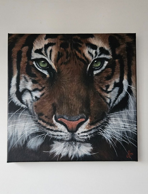 Handmade acrylic painting tiger "eye of the tiger"