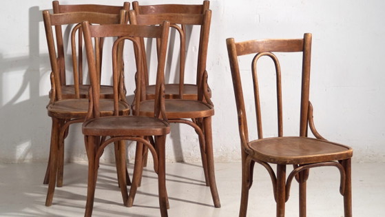 Antique set of 6 bentwood Thonet chairs – Central Europe, circa 1900 – Dining chairs, Metal (photo 3 of 40)