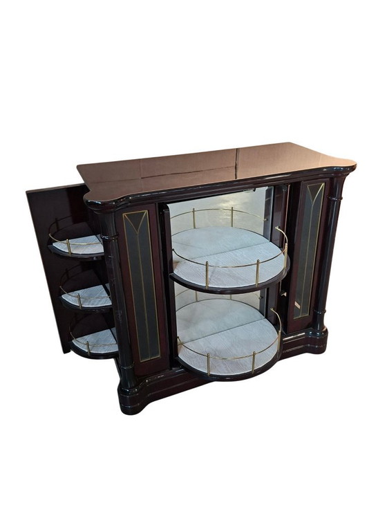 Image 1 of Zeldzame jaren '70 "MASTRO CAPPELLINI" mahoniehouten draaibare barkast