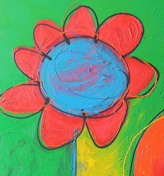 Image 1 of Paul Megens large painting 'Does a flower have a soul?'