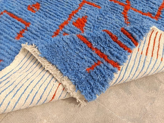 Alfombra azul y naranja de 2,4 x 1,6 m. – Wool (photo 3 of 6)