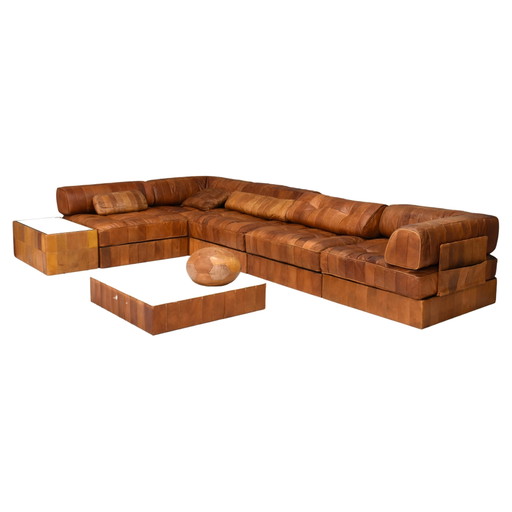 De Sede DS-88 Canapé modulable Landscape en cuir Cognac Tan, Suisse années 1970