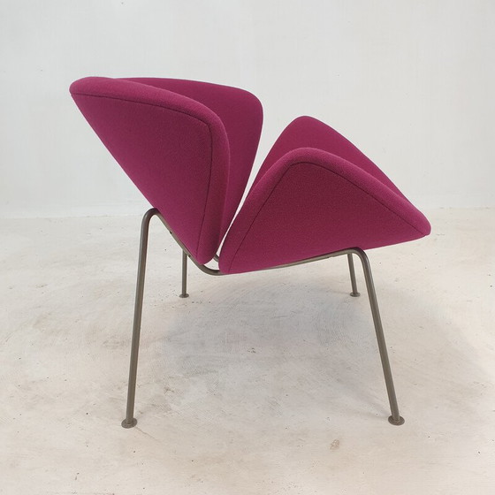 Image 1 of Vintage Orange Slice fauteuil in nikkel en fuchsia wol van Pierre Paulin voor Artifort, 1960