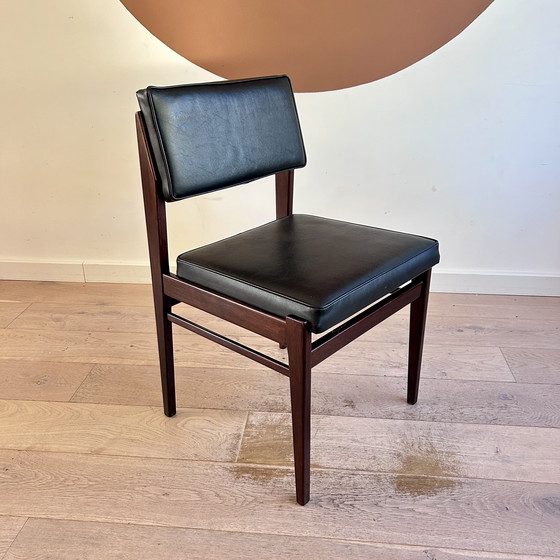 Image 1 of Vintage Topform eetkamerstoelen teak/skai set van 4