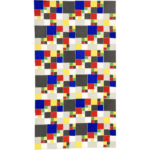 Alter Siebdruck auf Stoff von Sonia Delaunay für Artcurial, 1975