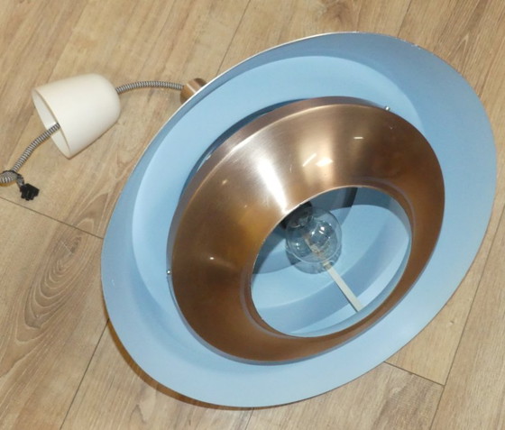 Image 1 of Hans-Agne Jakobsson 1960s pendant lamp copper-colored aluminum slats ceiling lamp for Hans-Agne Jakobsson AB, Markaryd