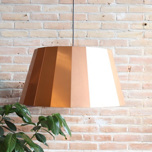 Piet Hein Eek Kupfer-Plissee-Pendelleuchte