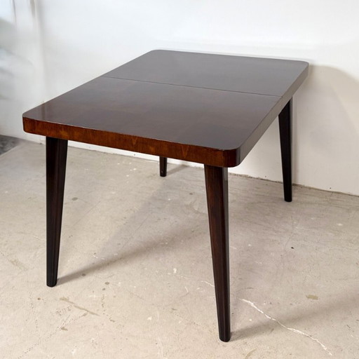 Halabala extendable dining table, checkerboard pattern top