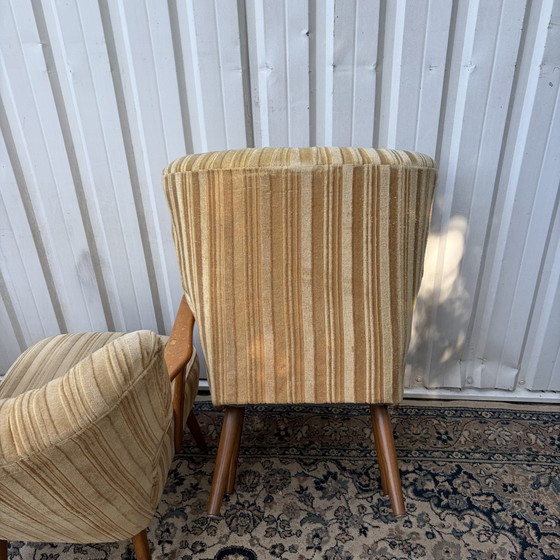 Midcentury Cocktail Armchairs – Textile, Wood (photo 6 of 7)