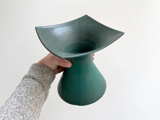 1x Grote 1970s Cor Unum Keramiek Vaas / Boeket Vaas - Green – Vazen, Ceramic (photo 3 of 9)