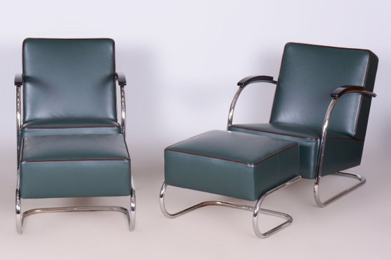 Restored Bauhaus Stool, by Robert Slezák, Chrome, Leather, Czech, 1930s (photo 18 of 20)