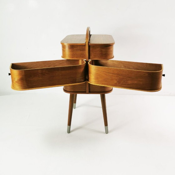 Mid-century teak sewing organizer, 1960s – Side tables, Wood (photo 14 of 15)