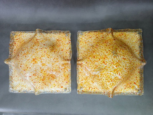 Paire d'appliques murales en verre de Murano, conçues par Toni Zuccheri pour Mazzega, années 1970