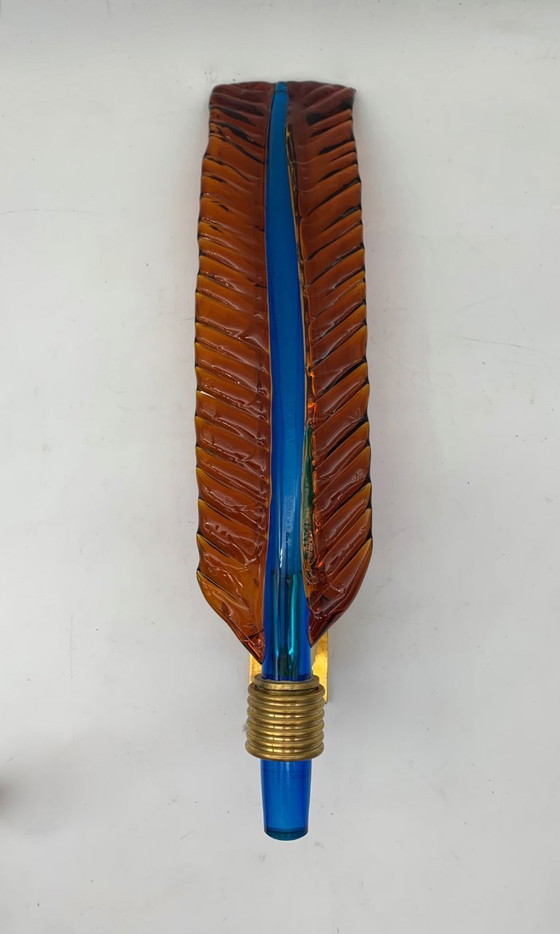 Image 1 of Applique murale, feuille unique attribuée à Seguso