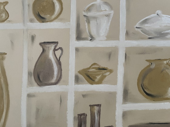 Image 1 of Natura morta firmata a pastello, laboratorio di ceramica in Marocco