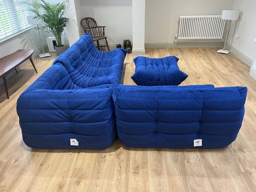 Ligne Roset Canapé Togo By Michel Ducaroy En Alcantara Bleu