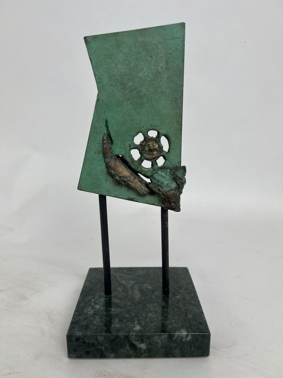 Kunstwerk brons - Pieter Kortekaas (vermoedelijk), Beeldhouwkunst, Marmer, Zwart (foto 3 van 5)