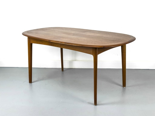 Danish Teak Oval Dining Table with Extension, 1960s
