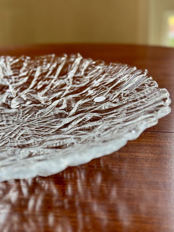 Image 1 of Bol en verre vintage avec texture de glace de Walther Glass Germany