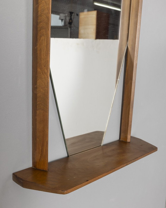 Image 1 of Miroir mural vintage des années 1960 avec étagère