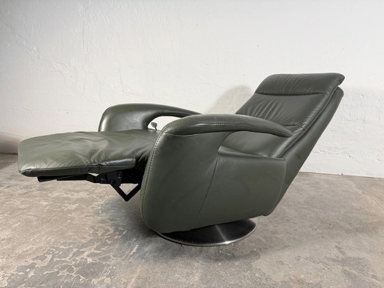 Image 1 of Leather recliner swivel easy chair 