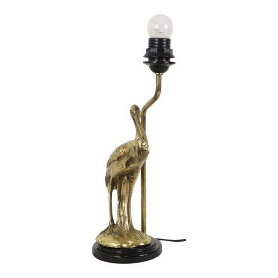 Vintage Gouden Ooievaar Lamp Hollywood Regency 40cm – Tafellampen, Plastic, Brass (photo 7 of 11)