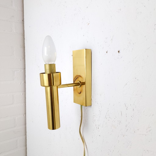 Wandleuchte aus Messing, Design der Mitte des 20. Jahrhunderts