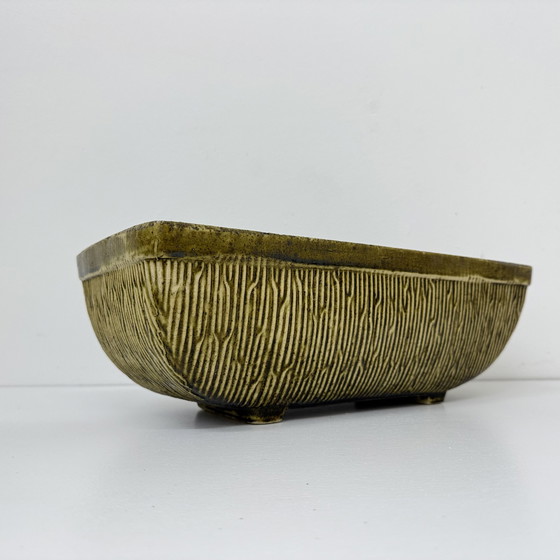 Image 1 of Vintage Green Ceramic Flower Pot, 1970s