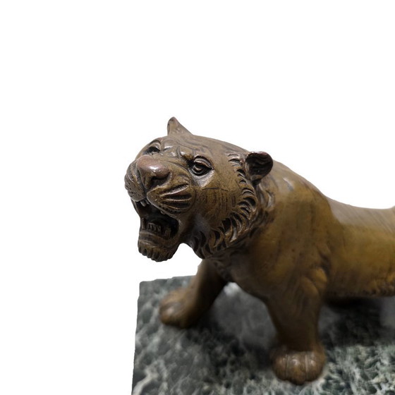 Tigre antica francese in bronzo su base in marmo, fine XIX secolo – Sculture (photo 6 of 7)