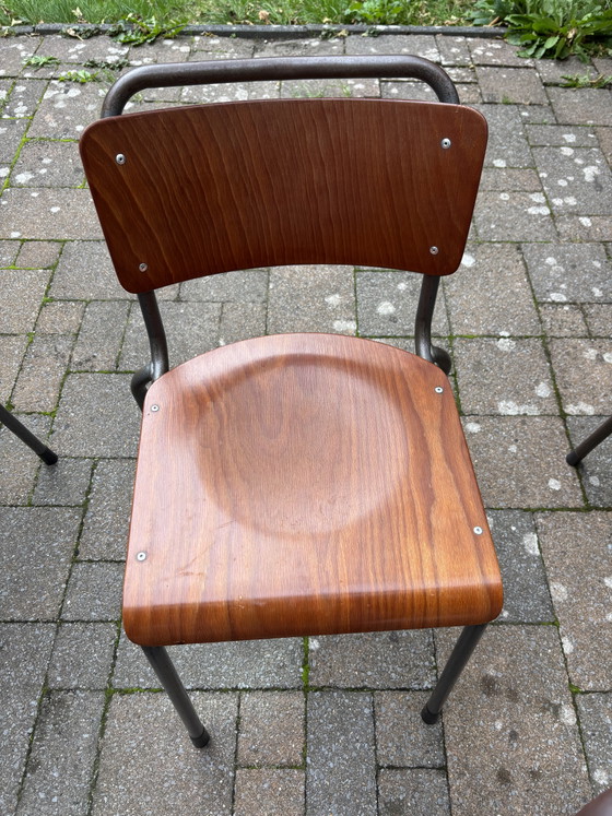 Set von 6 Gispen Stühlen – Esszimmerstühle, Wood, Metal (photo 6 of 10)
