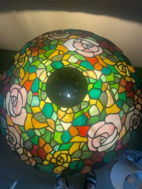 Image 1 of Tiffany style lamp signed Lush 1994