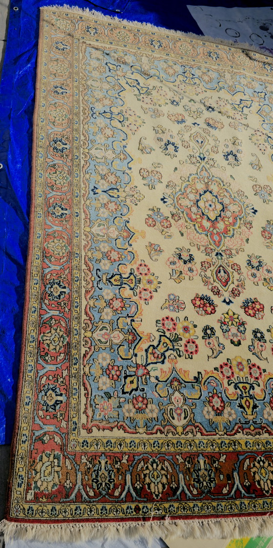 Image 1 of Alfombra Ghom/Qom de 216x142 cm, 1,2 millones de nudos/m², lana Kork con seda. Alfombra persa.