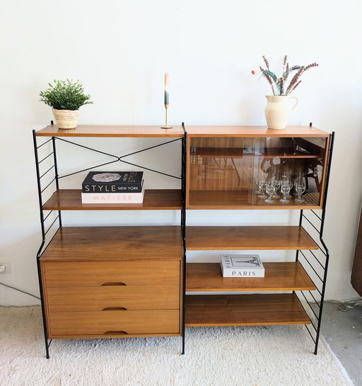 Vintage modulair,vrijstaand wandmeubel WHB 
