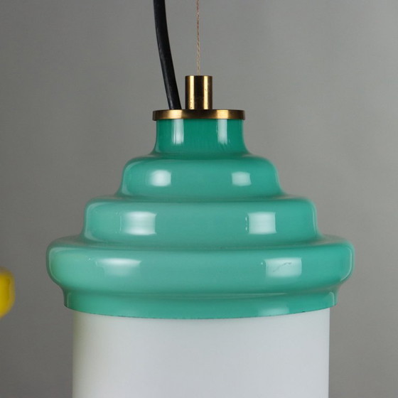 1960s Lamp with Colored Glass – Pendant lamps, Aluminium (photo 9 of 13)