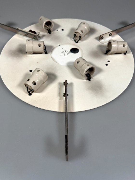 Image 1 of Plafondlamp van ijsglas uit de jaren 60/70 van Kaiser Leuchten Duitsland