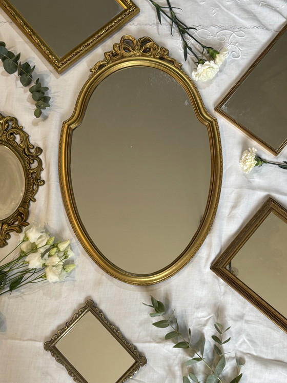 Image 1 of Vintage wooden gold mirror
