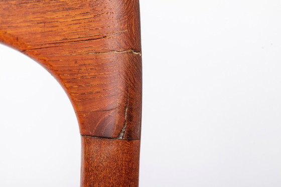 Image 1 of Set of 4 Arne Hovmand-Olsen Chairs for Mogens Kold, Danish Mid Century Teak Dining Chairs 1950s, Pink Upholstery