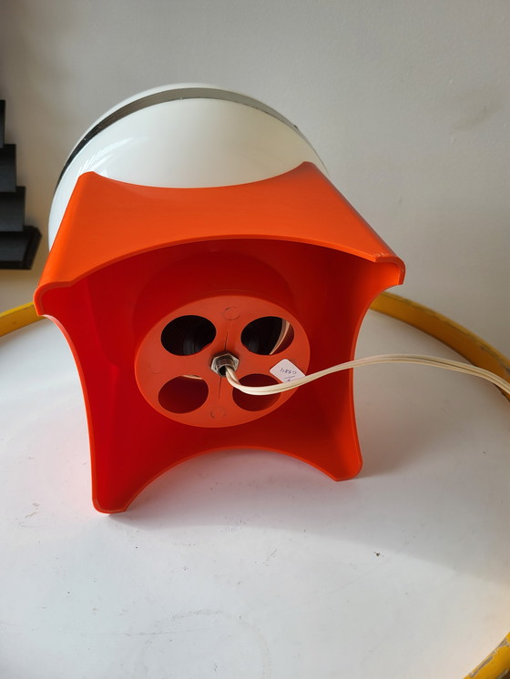 Image 1 of Space Age Table Lamp With Orange Base Square, Plastic, 1960s